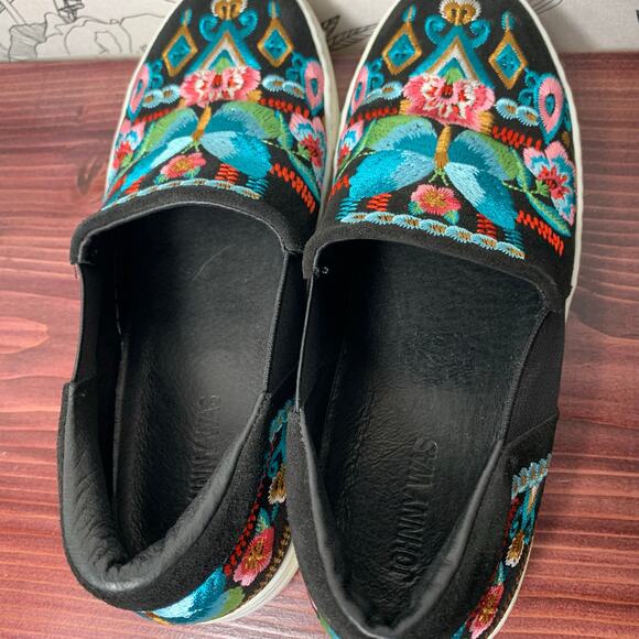 Womens Johnny Was Vinny Floral Loafers Black Size 7 EUC! - Picture 5 of 6